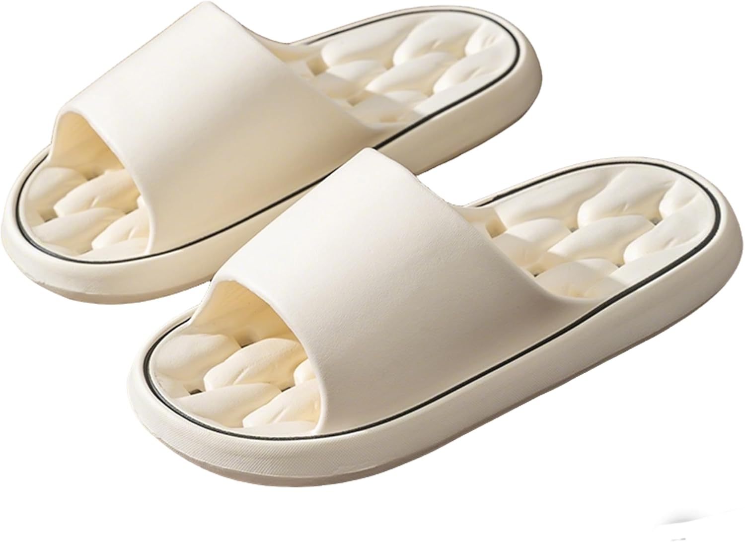 

Быстросохнущие душевые тапочки ASHALI для мужчин и женщин, легкие антискользящие шлепанцы для ванной с дренажными отверстиями, для спортзала, бассейна, спа, дома, путешествий, отеля - универсальная комфортная посадка (3 цвета), бежевый