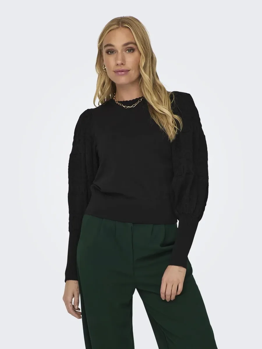 

Only свитер с круглым вырезом "ONLMELITA L/S O-NECK PULLOVER KNT NOOS", черный