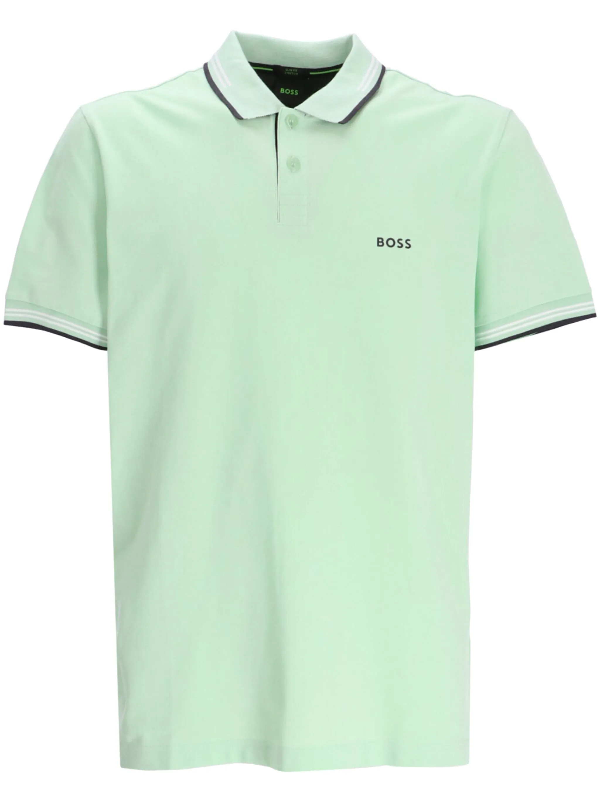 

Рубашка поло Paule 1 с отделкой в полоску Boss, зеленый