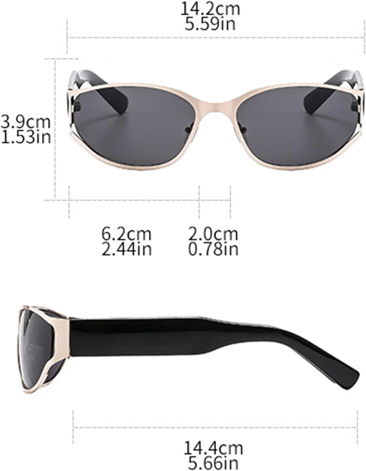 

Солнцезащитные очки Bullabulling Y2k для женщин, модные металлические очки Y2k, стильные солнцезащитные очки в стиле 2000-х, эстетичные очки Y2k, Gold/Orange