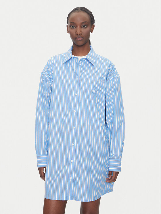 

Свободный крой платья-рубашки DW0DW21122 Tommy Jeans, синий