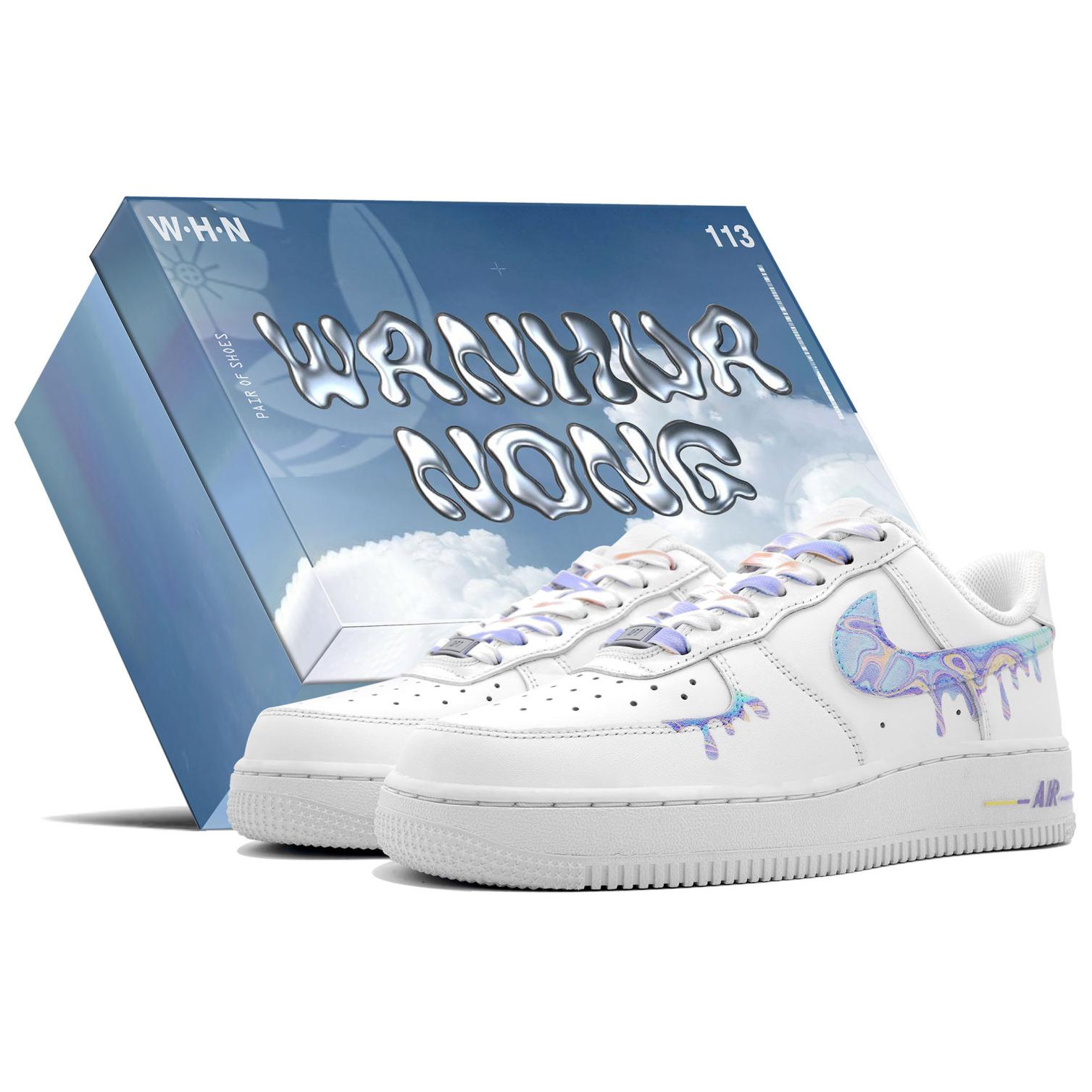 

Кроссовки Nike Air Force 1 Skateboarding Shoes Unisex Low-top Blue/colored, белый