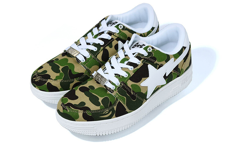 ABC Camo Стильные мужские кроссовки для скейтбординга с низким верхом зеленого цвета A Bathing Ape — фото 2