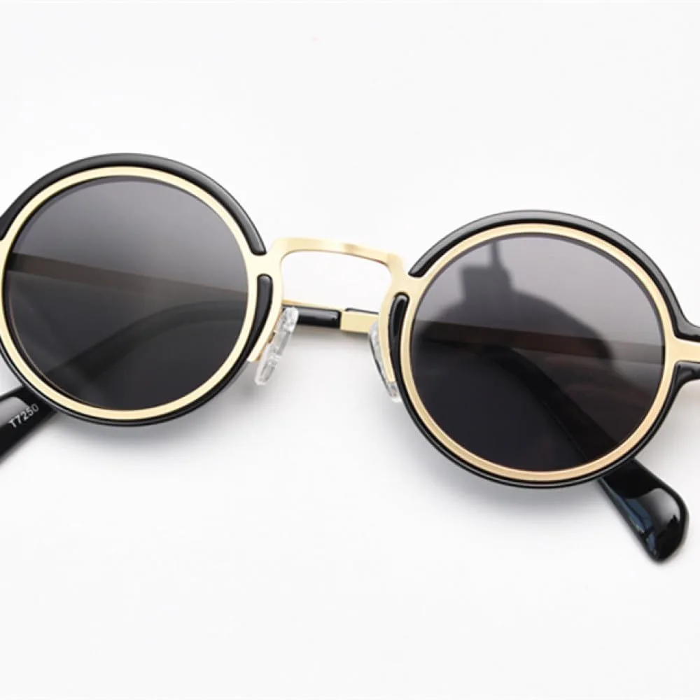 

Солнцезащитные очки MUTYNE в стиле ретро для женщин, панк-стиль, металлические круглые, винтажные, мужские, с леопардовым принтом, зеленые, UV400, Green Black Gray