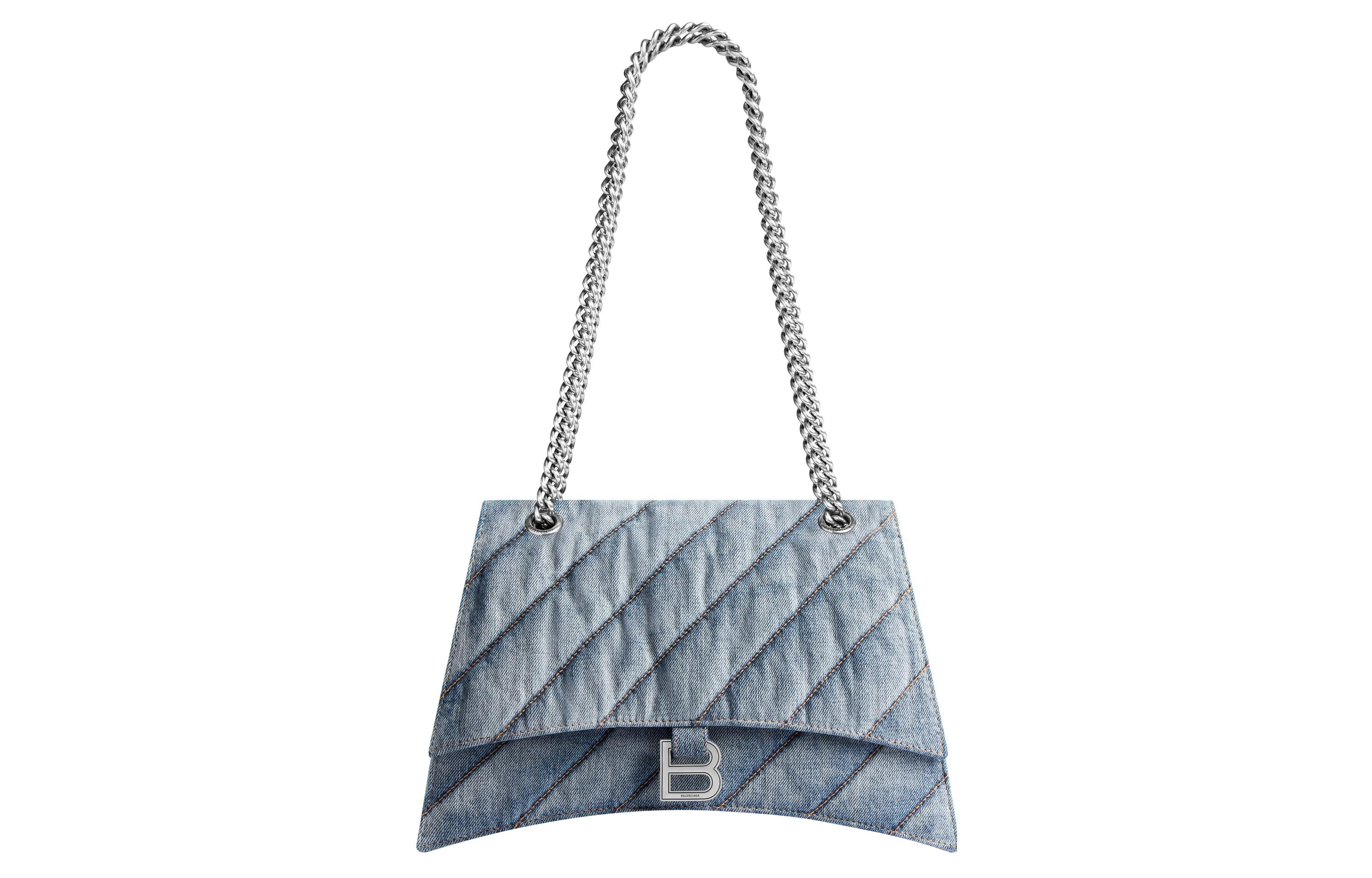 

Balenciaga CRUSH Cotton With Denim женская сумка через плечо, синяя