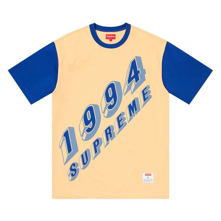 

Футболка Supreme Bevel Text Ringer Tee Light Yellow, желтый