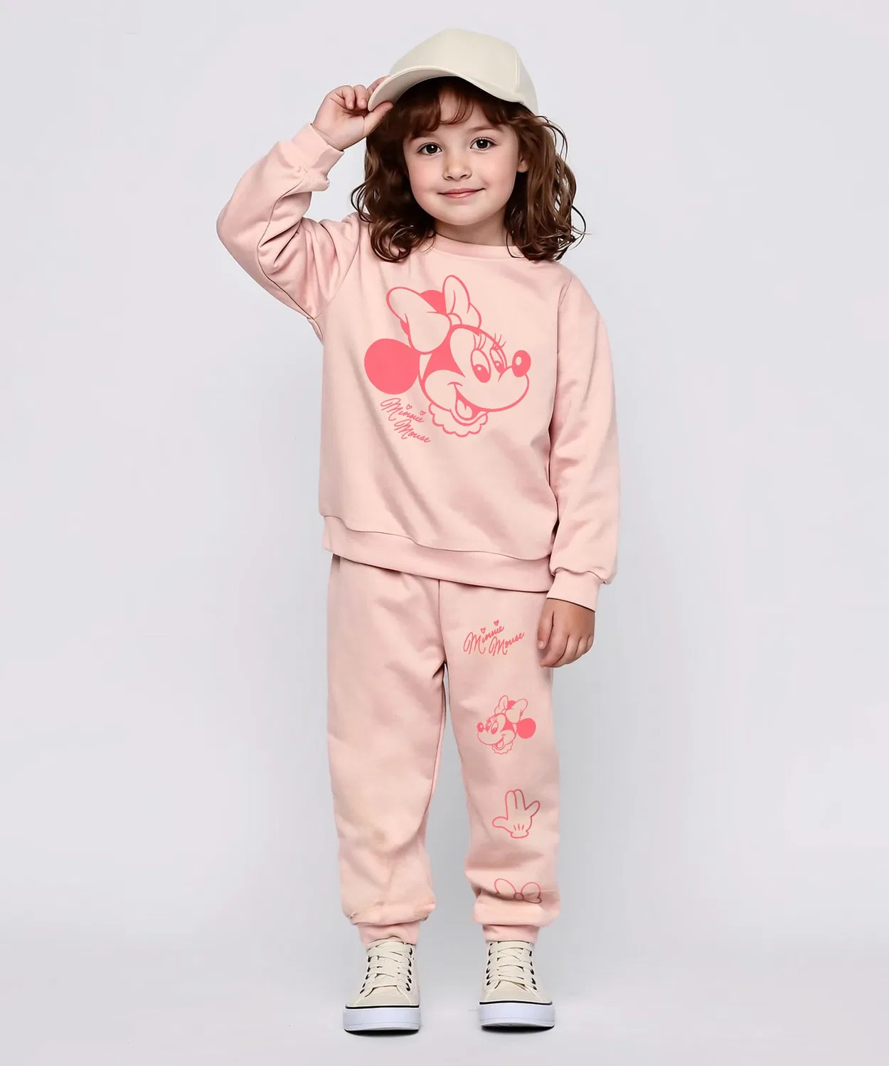 Детский костюм Disney BABYDOLL, мягкий свитшот и брюки, 100% хлопок, бэби-пинк