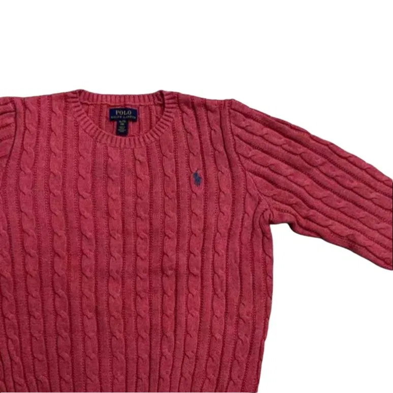 Свитер классический детский Polo Ralph Lauren розовый — фото 4
