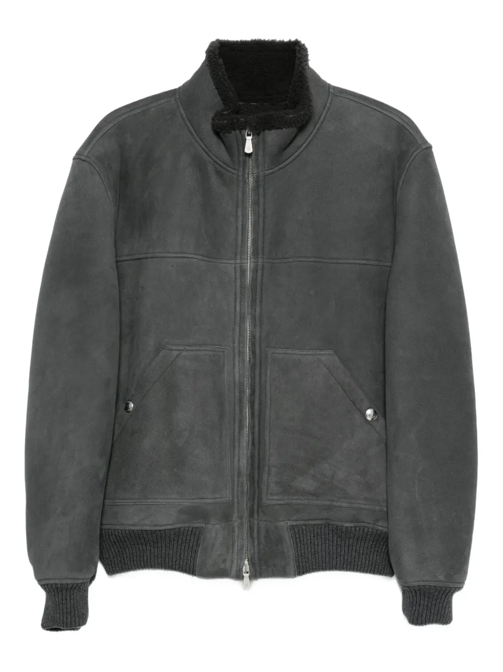 

Дубленка на молнии Eleventy, серый