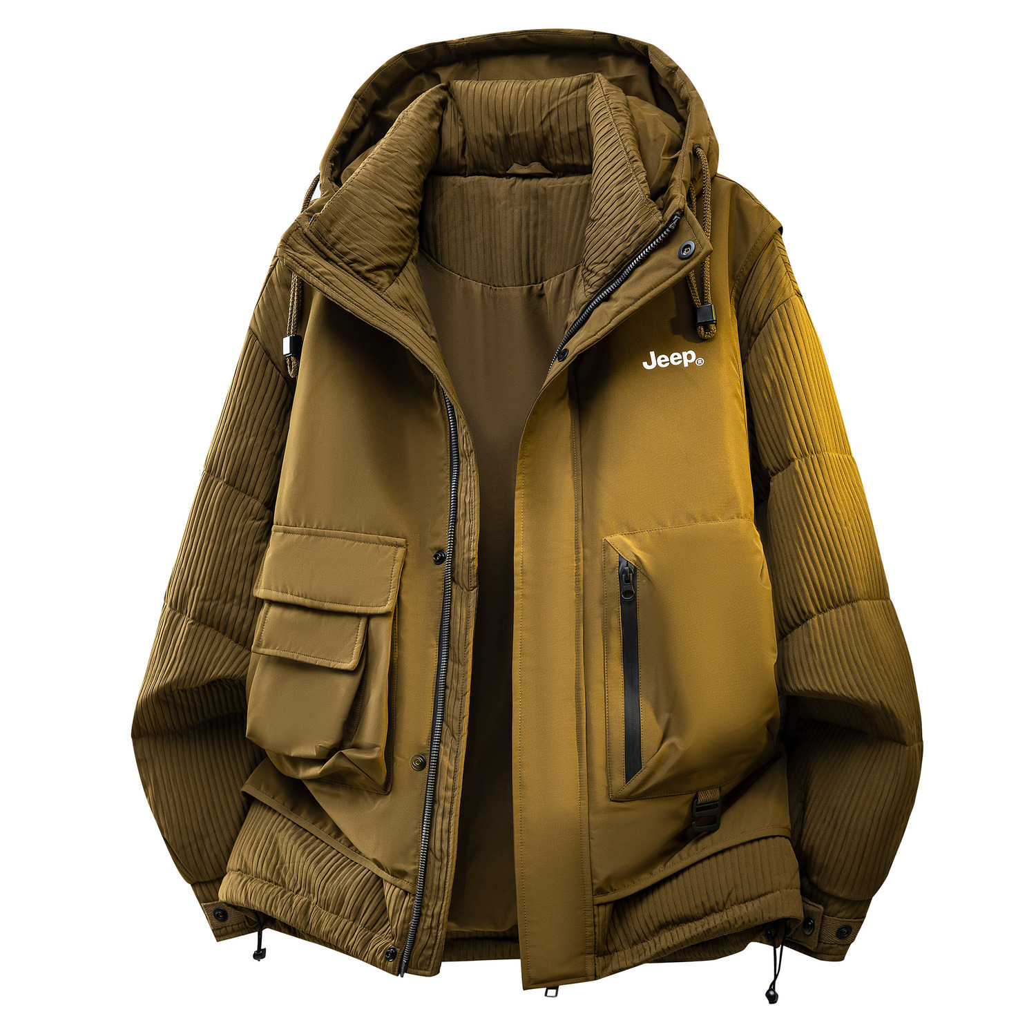 

Пуховик Unisex с капюшоном Moderate Jeep, coffee