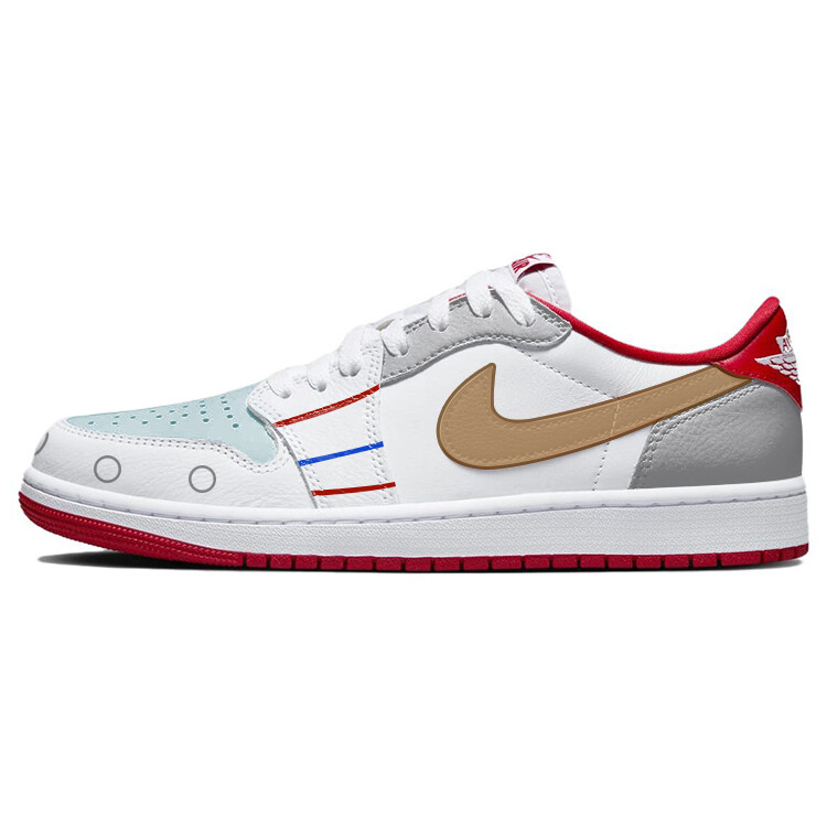 

Кроссовки Air Jordan 1 Vintage Basketball Shoes Unisex Low-top White/red, белый