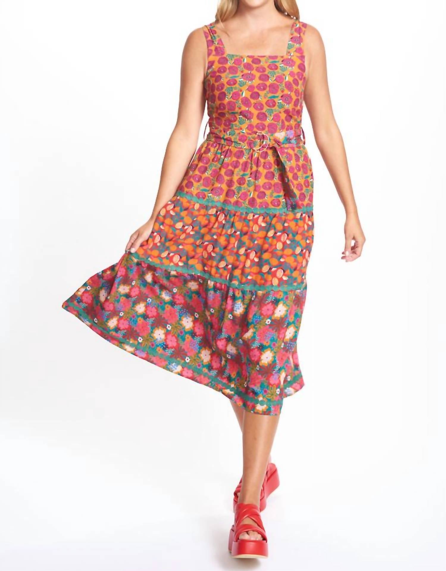 

Сарафан-миди Kathleen Multi Print в розовом цвете Multi EMILY LOVELOCK