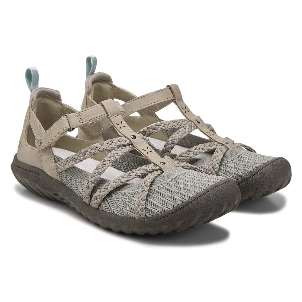 Балетки на застежке Juliana t-strap от Jbu, light grey/gunmetal