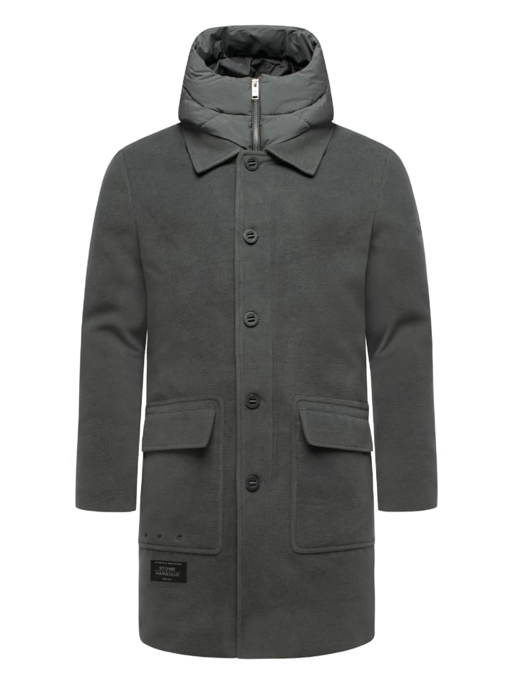 

Шерстяное пальто Thiagoo XX антрацитового цвета STONE HARBOUR