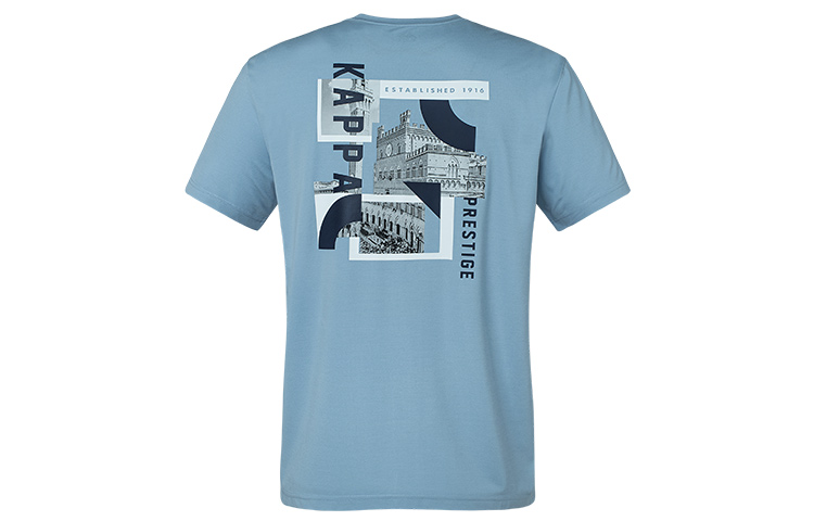 

Футболка мужская с круглым вырезом, умеренный прямой крой Kappa, waterfall синий