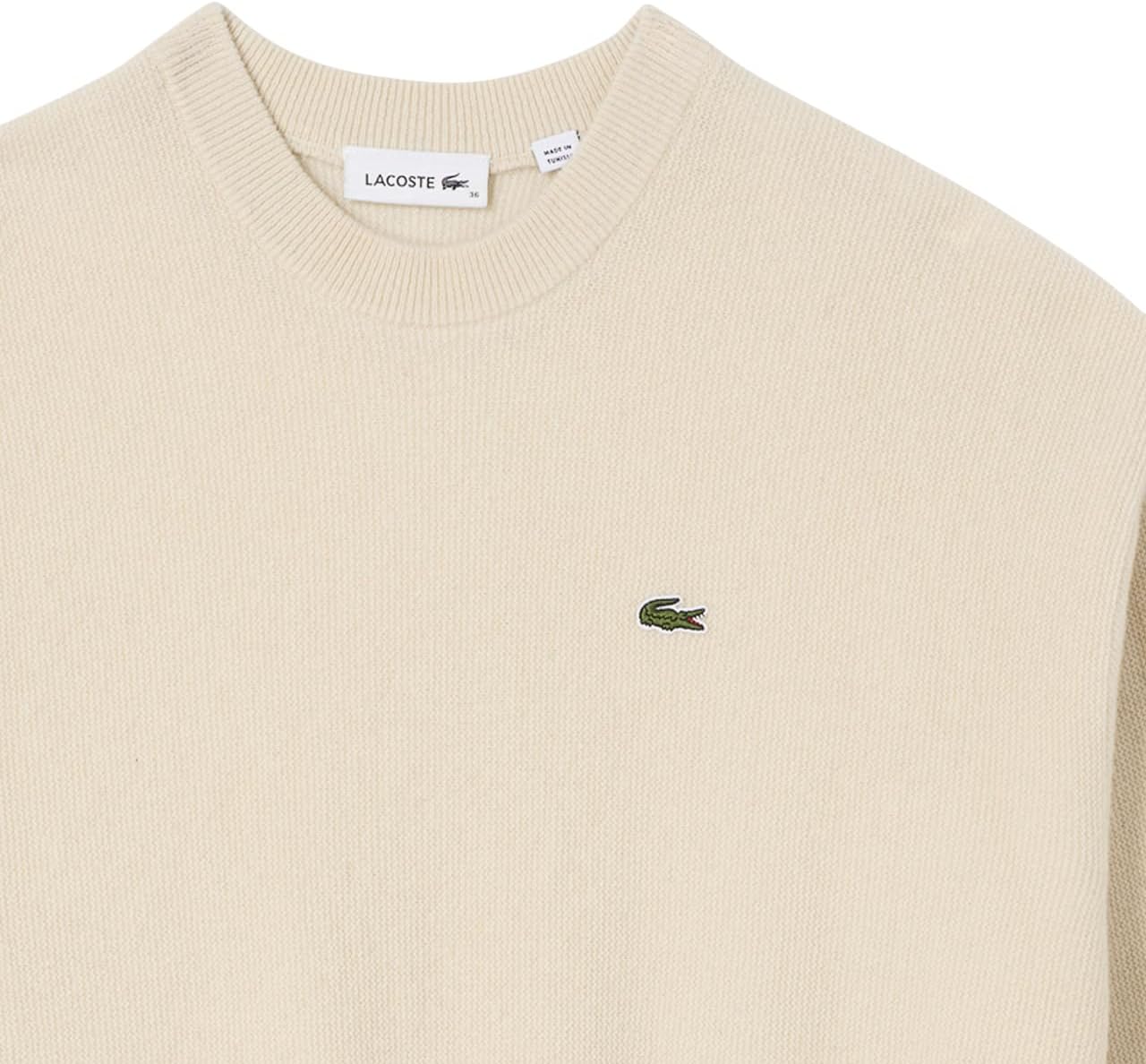 Свитер женский Lacoste Cream с круглым вырезом — фото 4