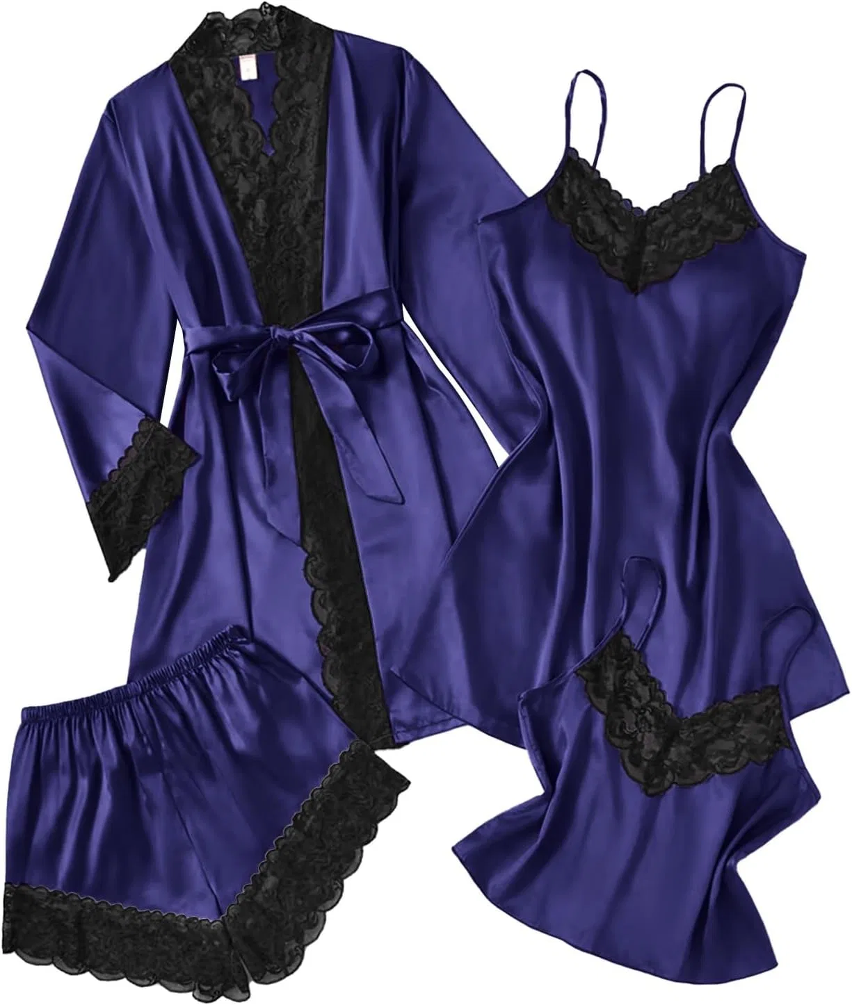 Комплект пижамы из сатина, Dark Blue-2