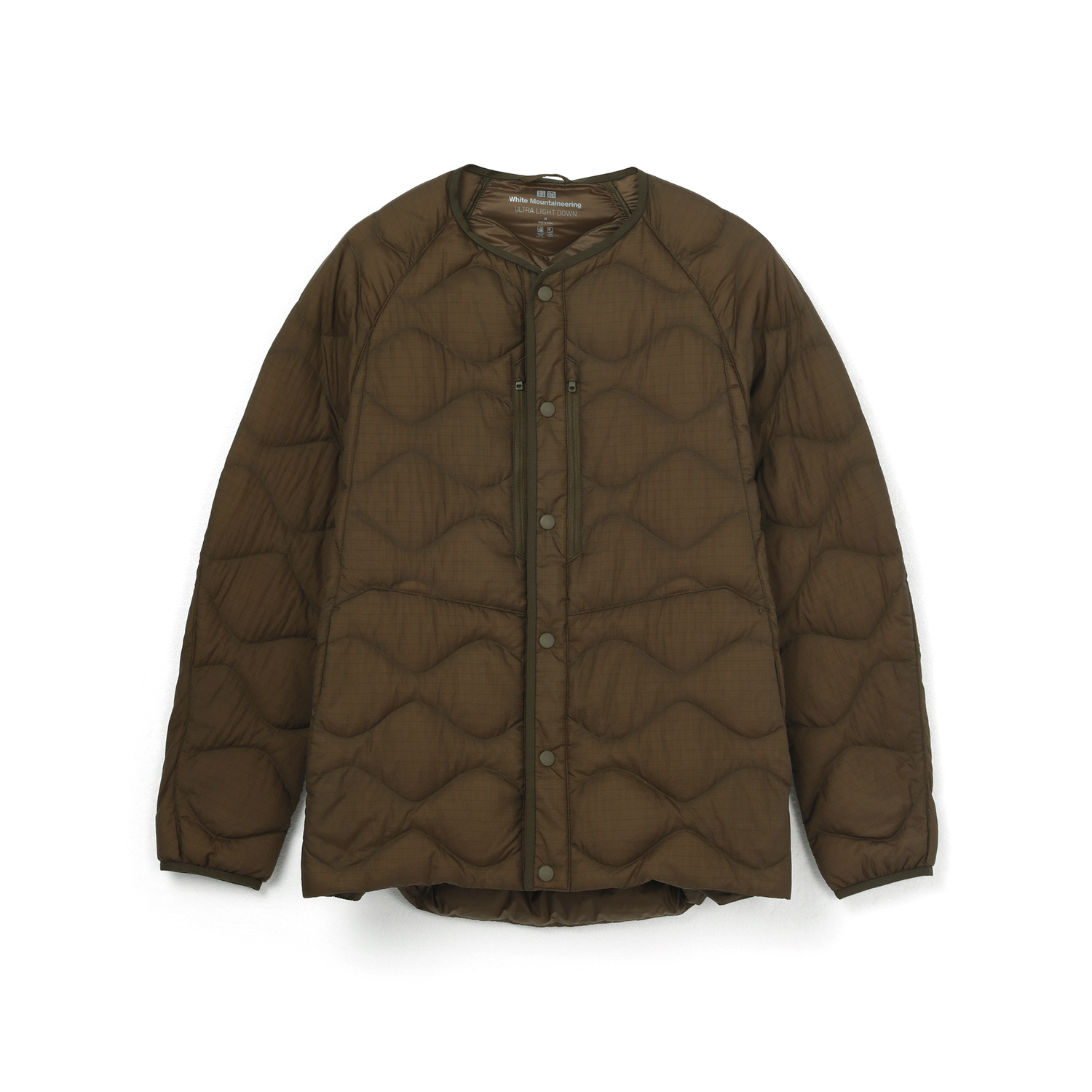 UNIQLO Белая куртка ультралегкая пуховая оверсайз, Olive — фото 3
