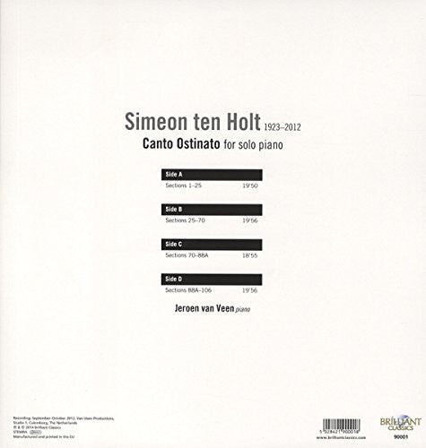 

Виниловая пластинка Ten Holt / Veen: Ten Holt: Canto Ostinato for Solo Piano