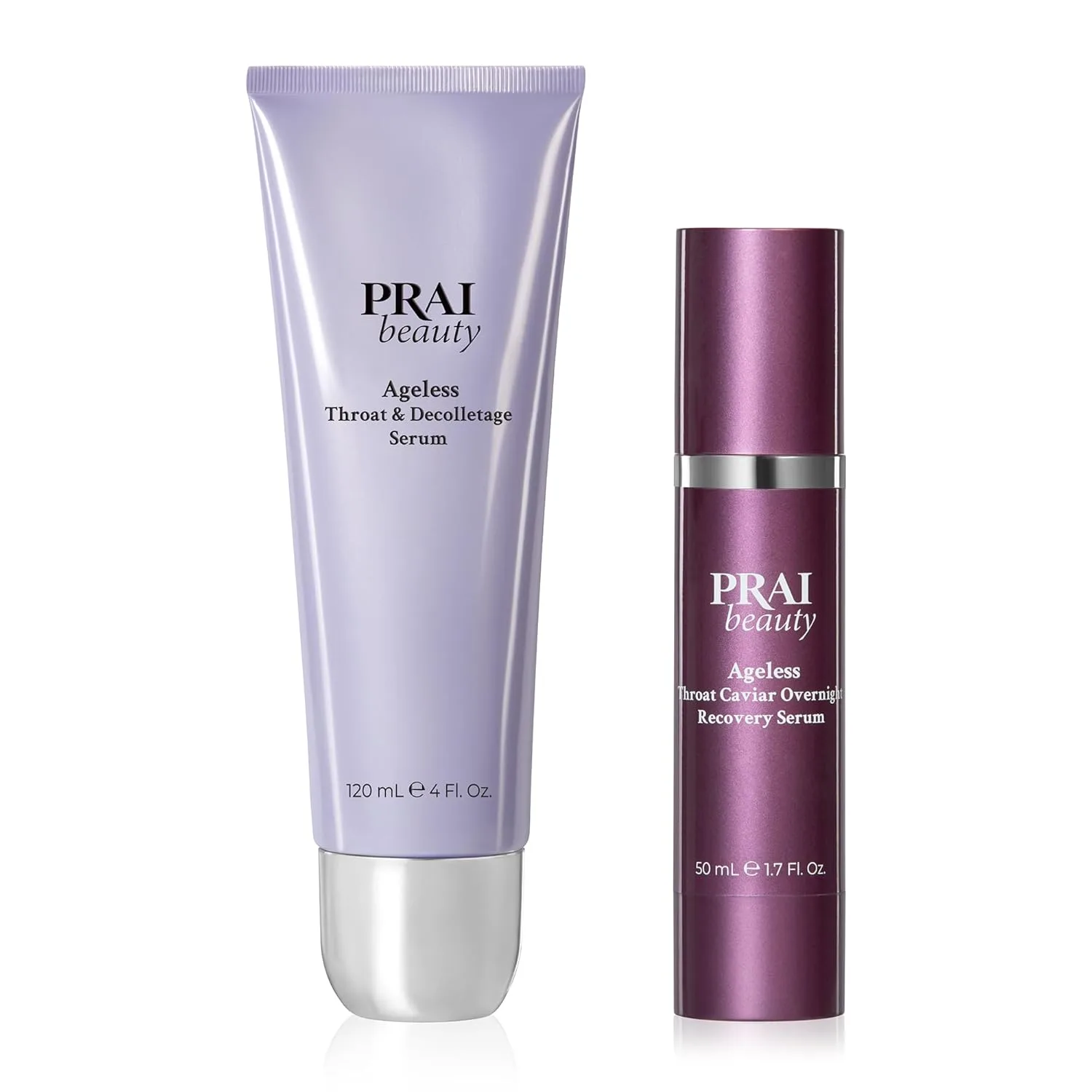 PRAI Beauty Ageless Throat & Decolletage Duo - сыворотки для шеи и декольте утром и вечером, против старения, увлажнение, коллаген, разглаживание морщин