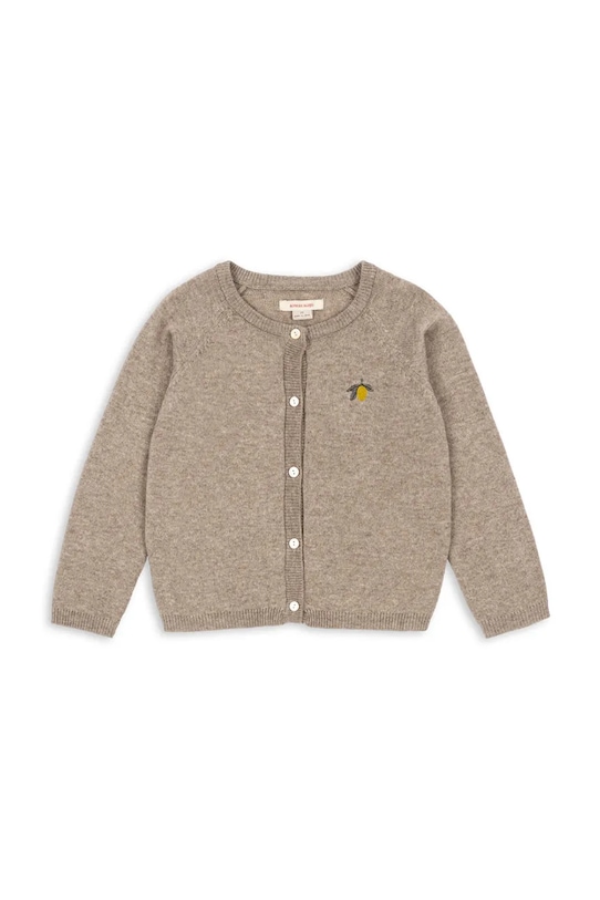 

Детский кардиган с шерстью MATTOU KNIT CARDIGAN Konges Sløjd, коричневый