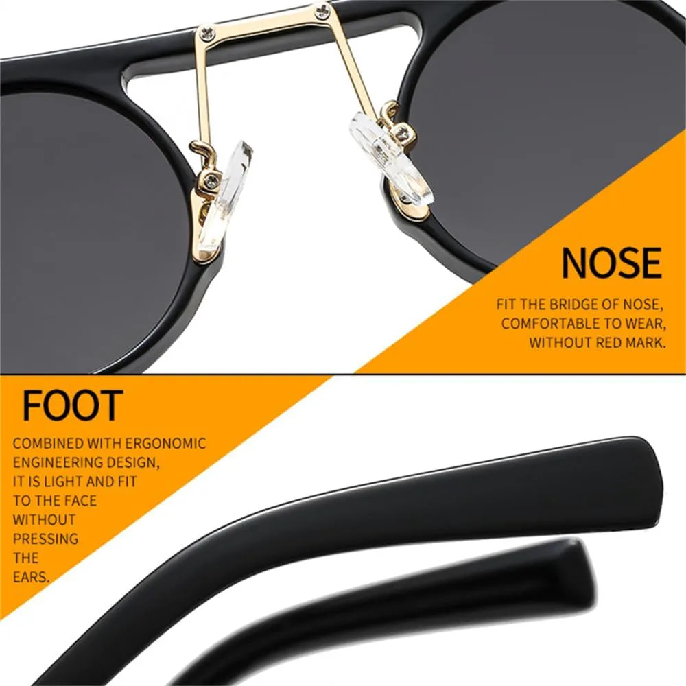 

Панк-солнцезащитные очки маленького круглого размера для женщин и мужчин, ретро-солнцезащитные очки для мужчин с защитой от УФ-излучения UV400 VFDHN, Leopard Tea