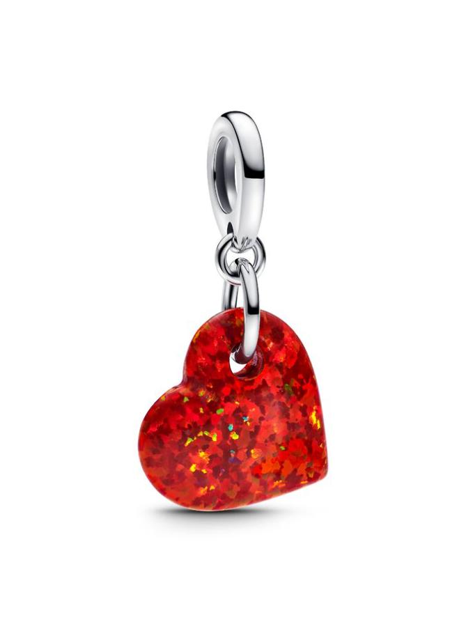 

Шарм Pandora Opalescent Red Heart Dangle Charm, стерлинговое серебро
