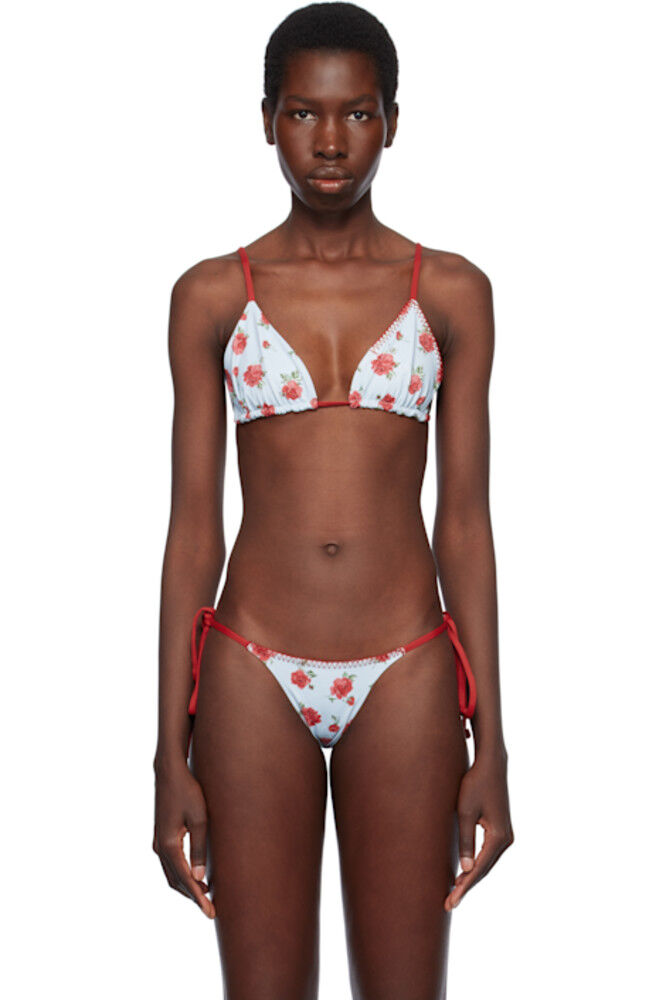 

Синий и красный Lumia цветочный треугольный бикини-топ Frankies Bikinis