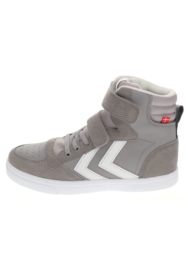 Кроссовки высокие тонкие stadil кожаные высокие jr Hummel, цвет 1100 alloy — фото 2
