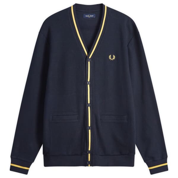 

Кардиган из пике с наконечником Fred Perry, синий