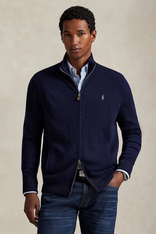 

Шерстяной кардиган Polo Ralph Lauren, темно-синий