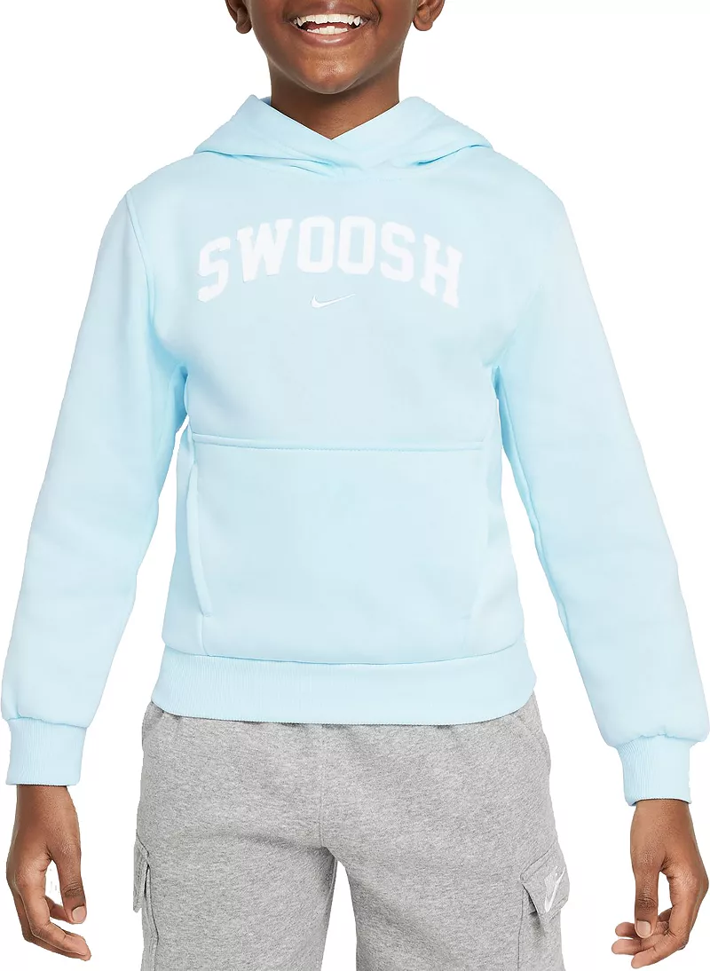 

Флисовая худи с галочкой Nike Kids Sportswear Club, цвет Glacier Blue