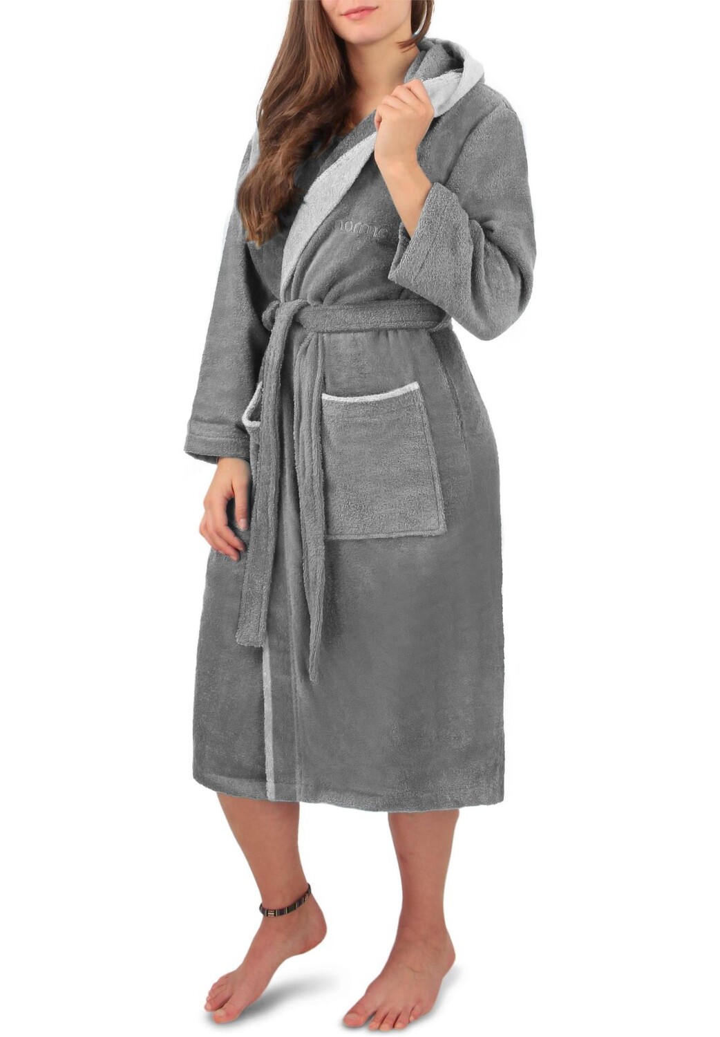 

Женский оздоровительный халат из 100% хлопка normani, цвет Grau Hellgrau