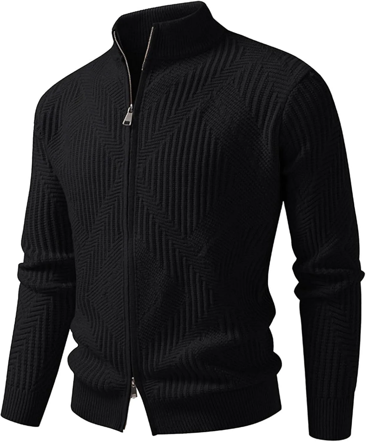 

Свитер для мужчин Zip Up с воротником стойкой Drymnoc