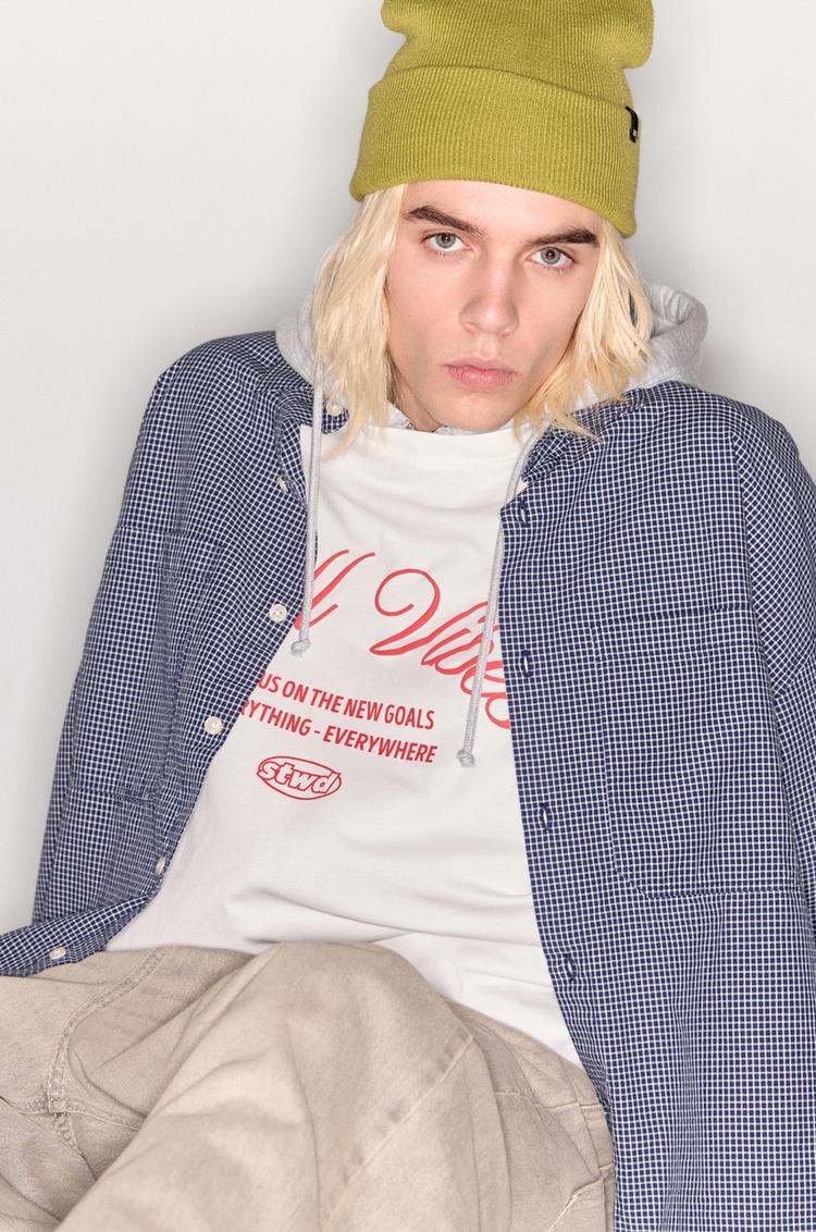 

Укороченная рубашка в клетку Pull And Bear, синий