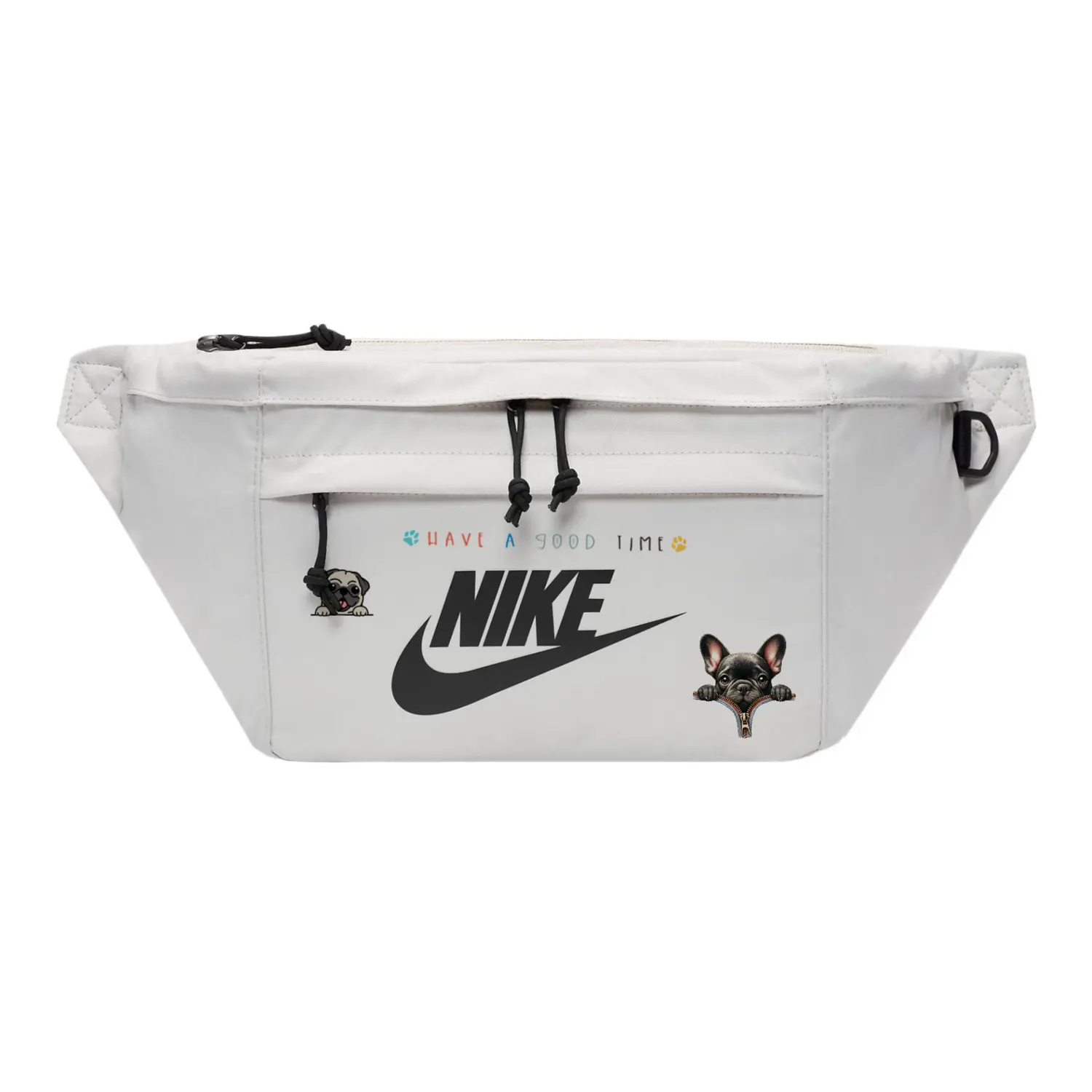 

Nike Тканевая наплечная сумка через плечо поясная унисекс светло-бежевая, Puppy