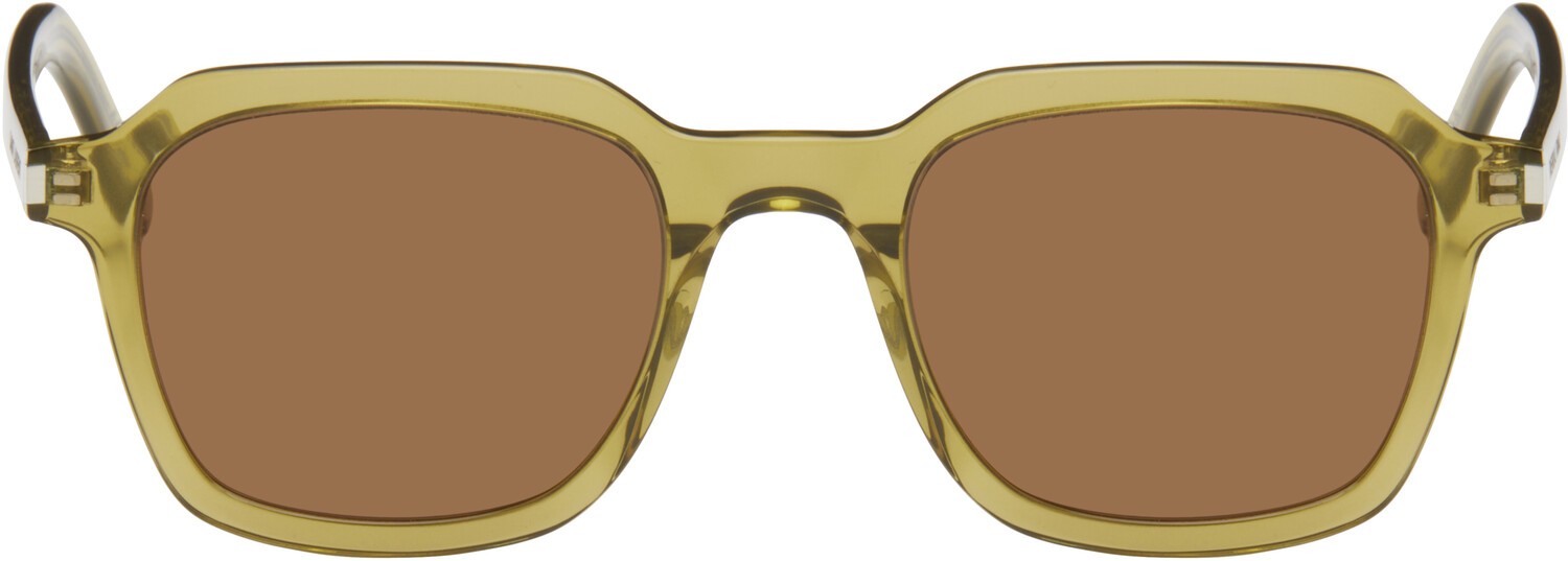 

Зеленые узкие солнцезащитные очки SL 715 Saint Laurent
