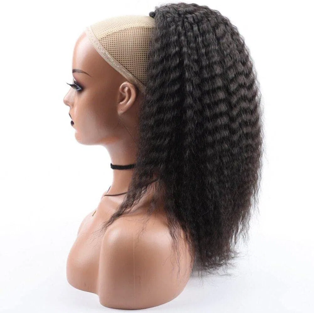 Накладной хвост Afro Kinky Curly на шнурке для афроамериканских женщин, 16 дюймов Fituenly