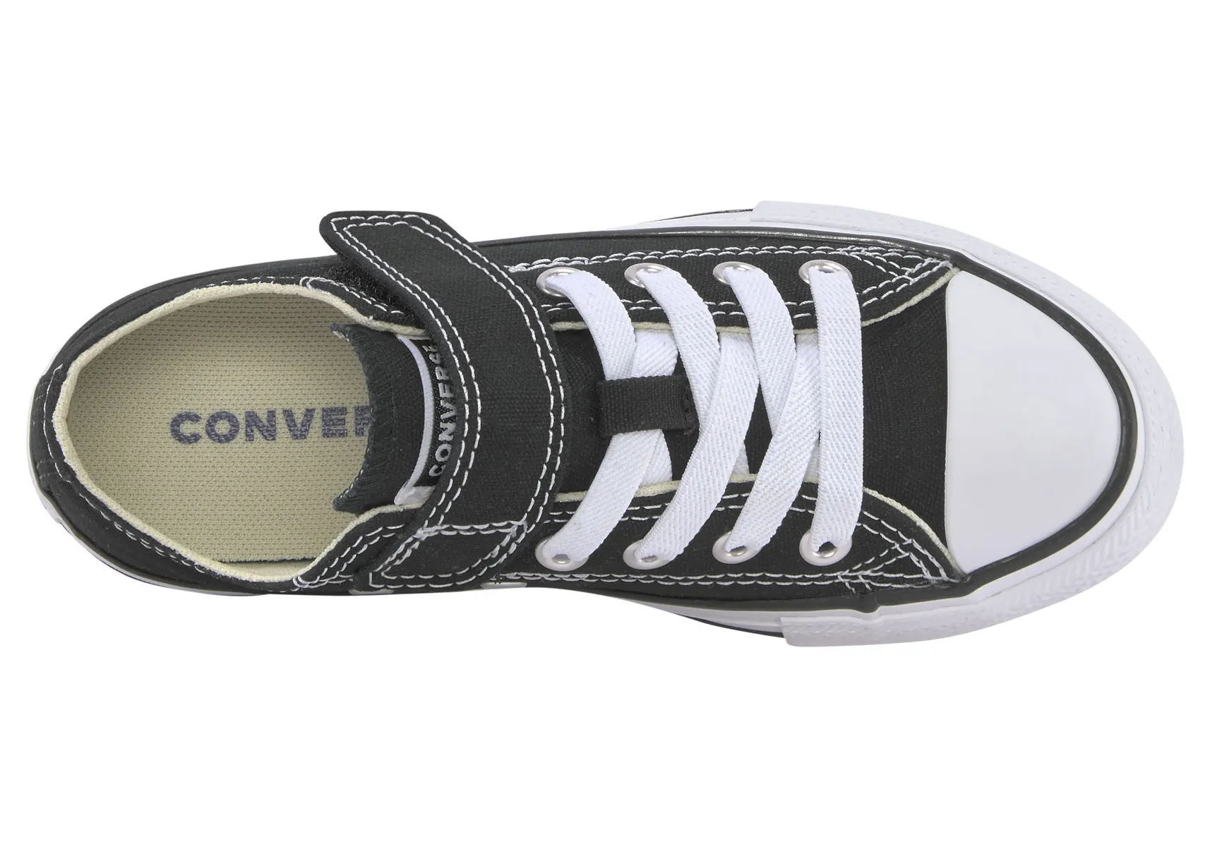 Кроссовки Converse "CHUCK TAYLOR ALL STAR 1V EASY-ON Ox", на застежке-липучке, черный — фото 3