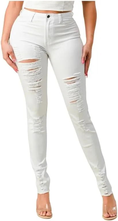 

LOVER BRAND FASHION Женские джинсы скинни с высокой талией, эластичные, цветные, потертые