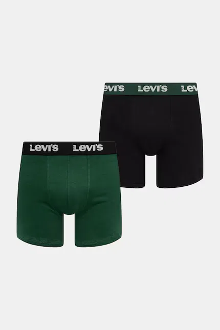 Боксеры мужские из хлопка 2 шт Levi's, зеленый