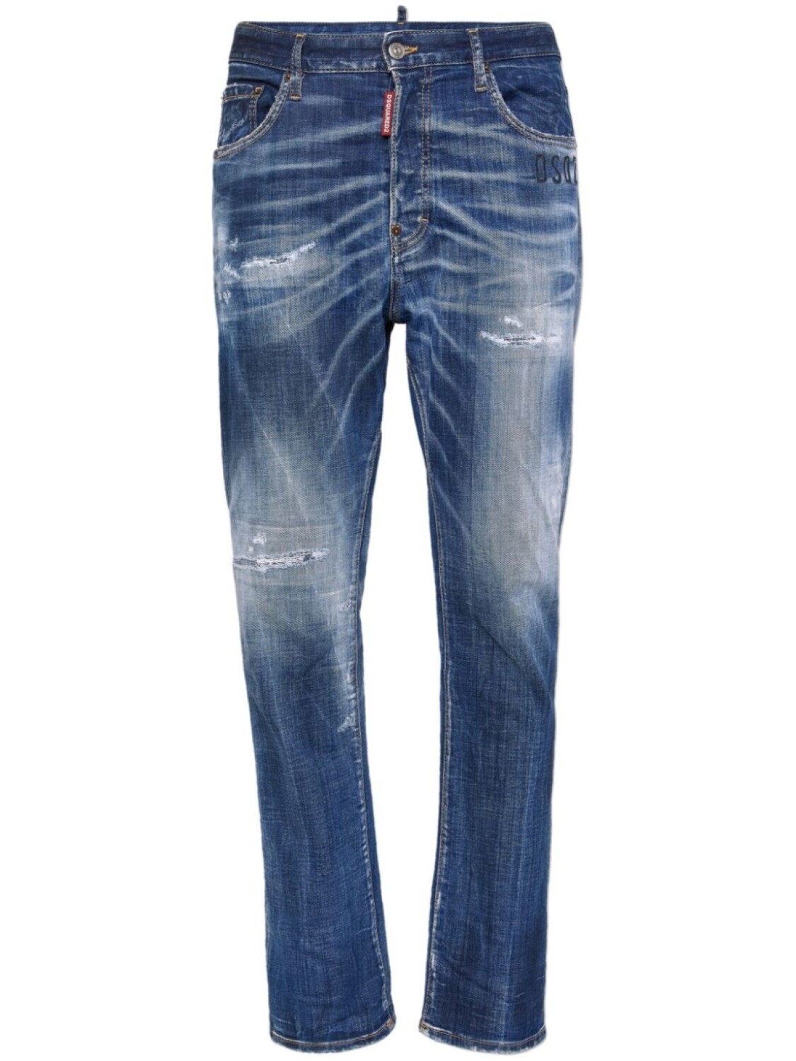 

Dsquared2 потертые узкие джинсы, синий