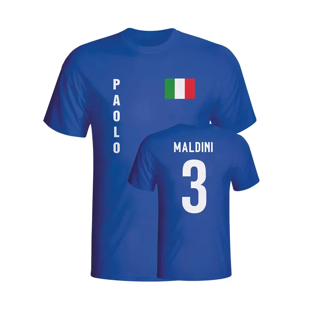 Футболка детская с флагом Paolo Maldini Italy, синий — фото 2