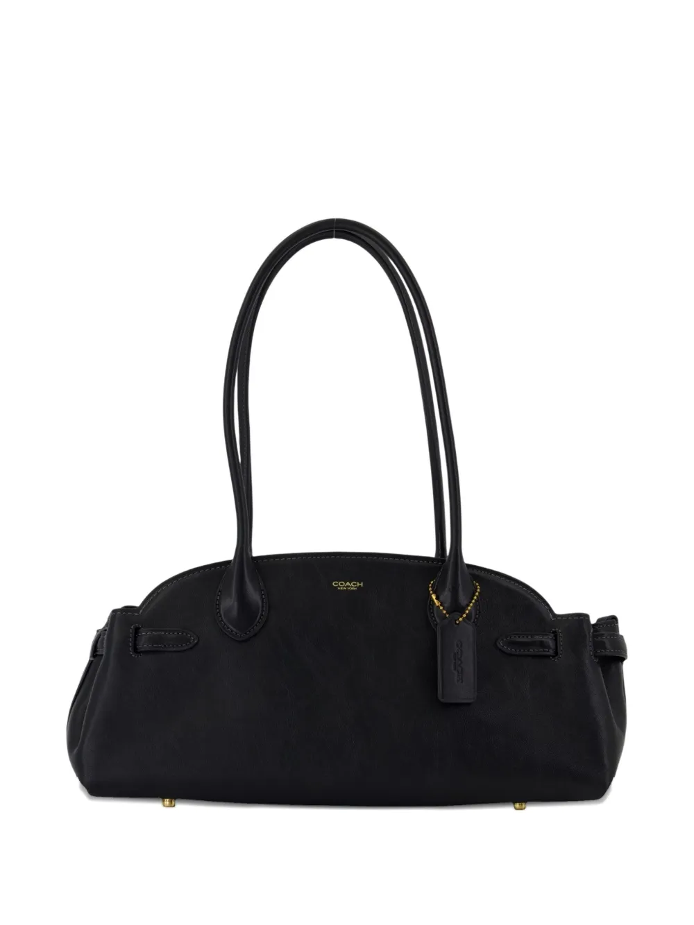 

Кожаная сумка через плечо с логотипом Coach, черный