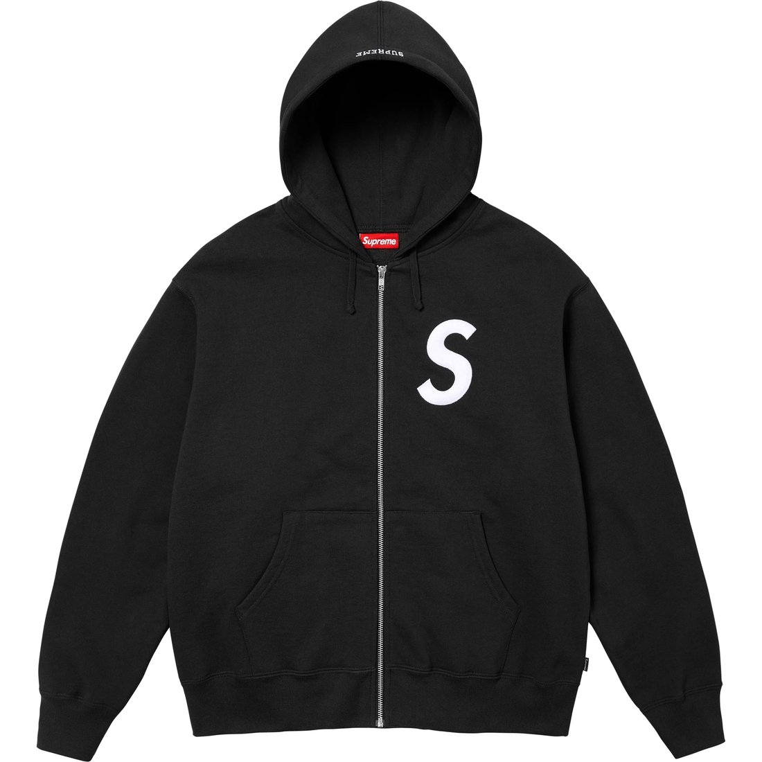 

Толстовка с капюшоном и логотипом S на молнии Supreme, светло-оливковый/светло-оливковый