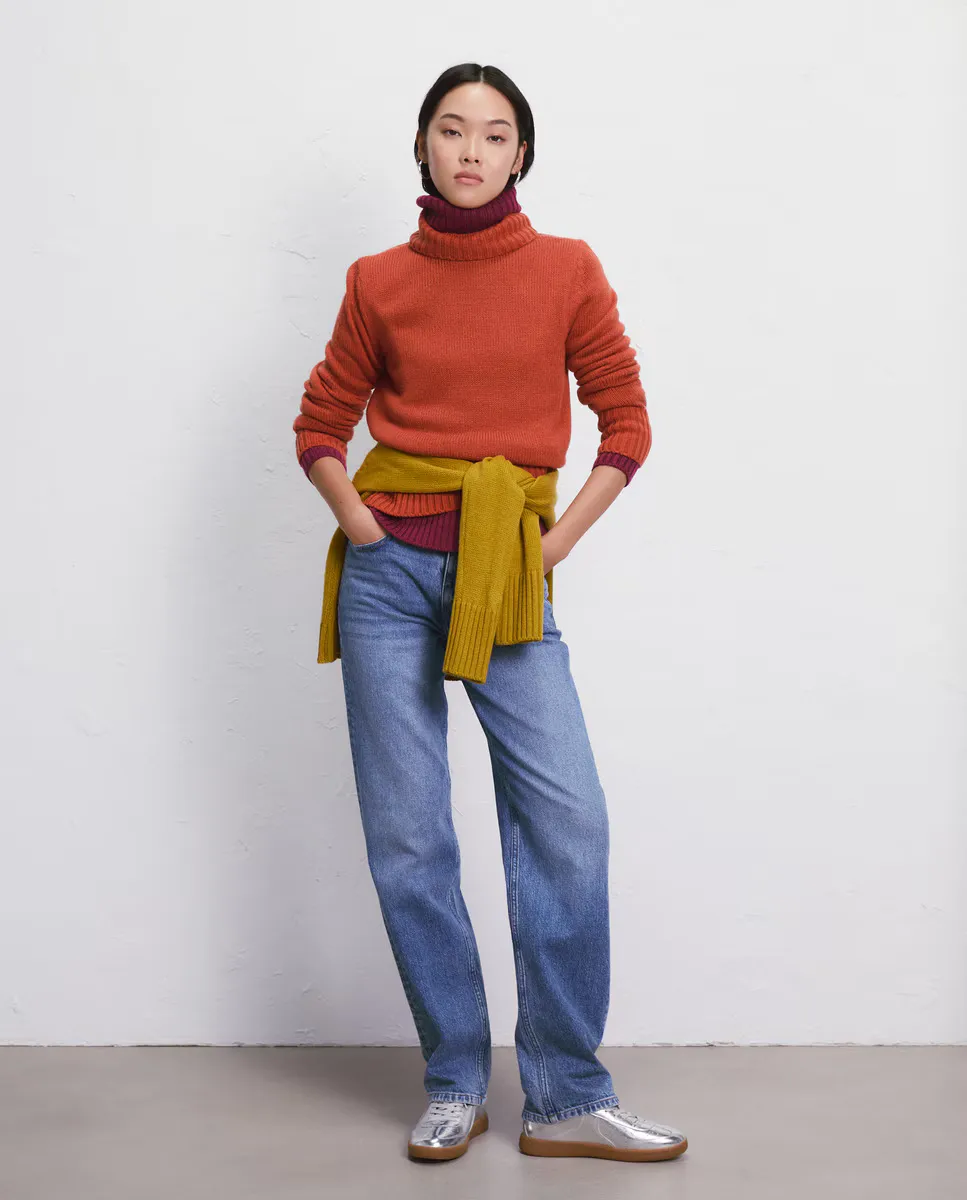 

Женский базовый свитер с высоким воротником Easy Wear, цвет Naranja Quemado