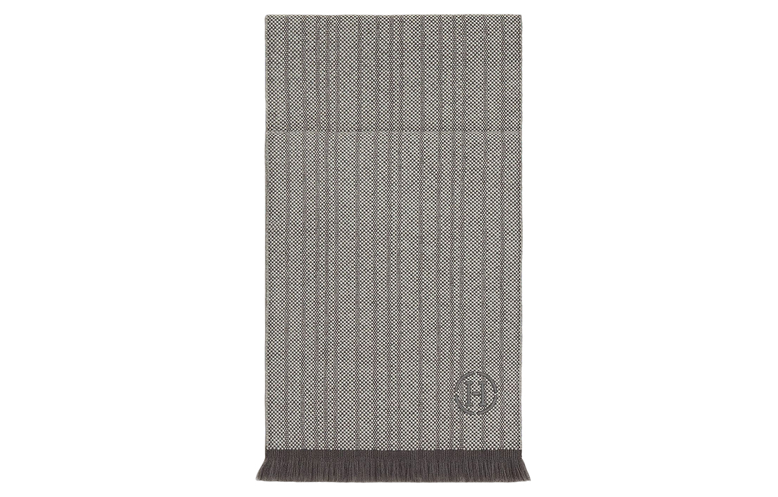 

HERMES Кашемировый вязаный шарф унисекс серый, Gray