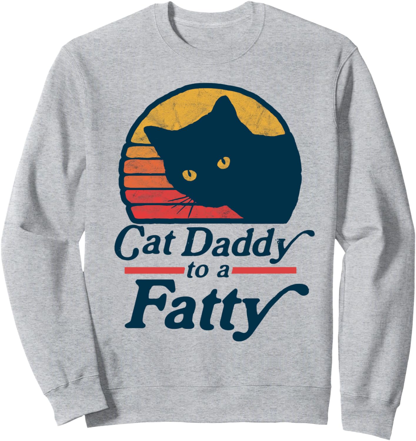 

Толстый папаша-кот! Забавная винтажная толстовка в стиле 80-х с закатом и изображением толстого папы-папы Pet Mom & Dad Retro Cat Gifts, серый