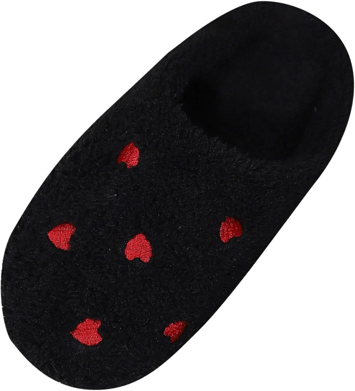 Тапочки с сердечками, Memory Foam, Black