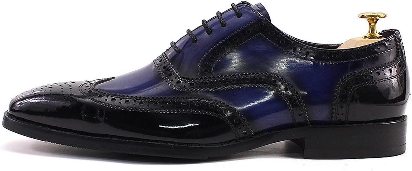 Мужские туфли Santimon Wingtips Brogues Oxfords, формальные деловые туфли из натуральной кожи, роскошные дерби для мужчин, для выпускного, свадьбы, бизнеса, повседневного ношения, двухцветные, модные, удобные туфли к смокингу, черный — фото 2